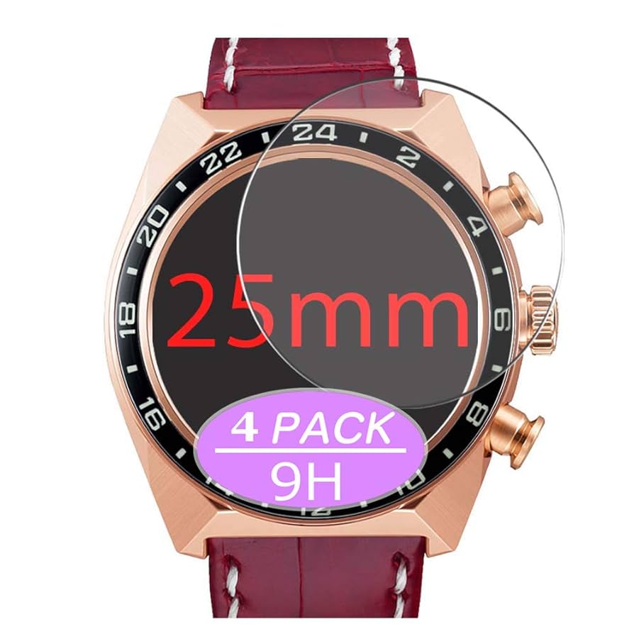 直径 25mm 円【時計用9Hガラスフィルム】 Amazon | 4枚 VacFun 直径 25mm 25 ミリ ミリメートル mm 腕時計